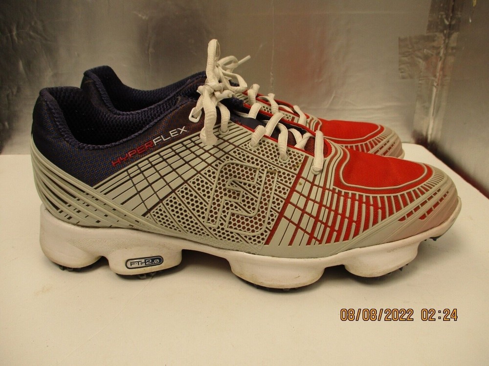 FootJoy Hyperflex II 51033 Mens Red Gray Blue Soft Cleat Golf Shoes 9 M